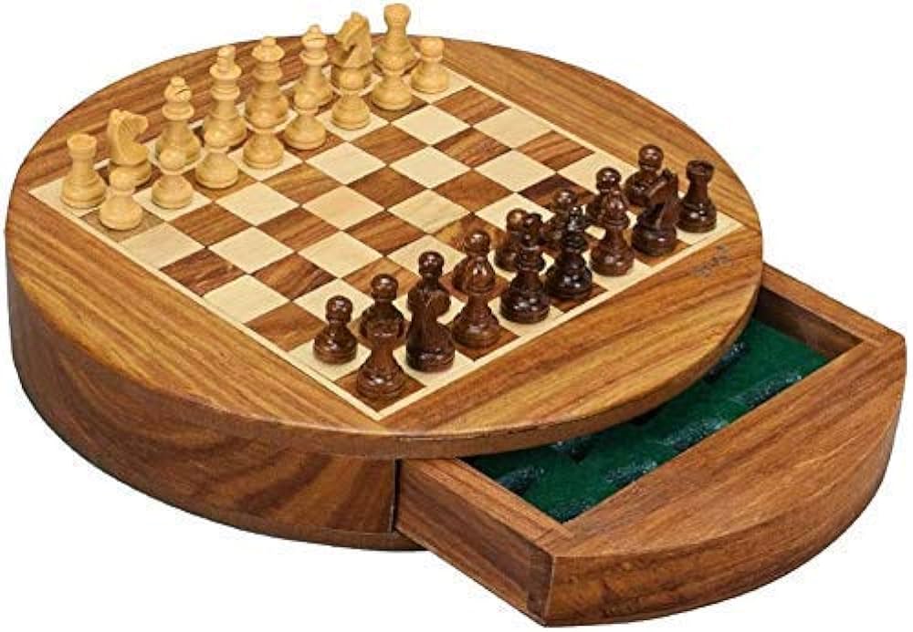 Round Wooden Chess Board 9