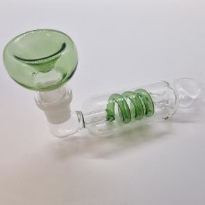 Glass Spiral Pipe Green