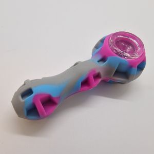 Silicone Pipe Pink/Blue