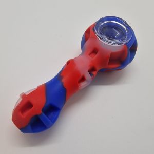 Silicone Pipe Red/Blue