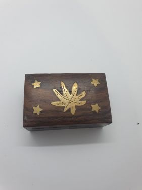Small storage boxes brass leaf design
