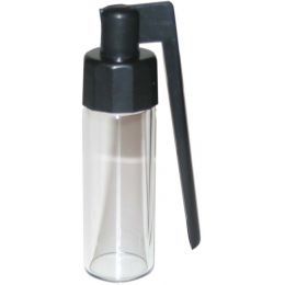 Large Clear glass snuff vial with spoon