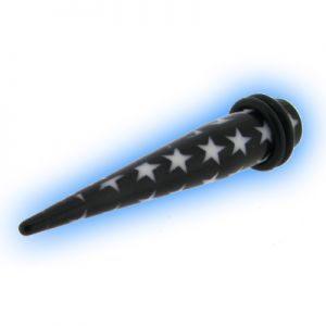 8mm Black Taper with Stars