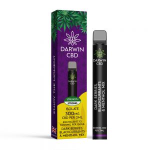Darwin CBD Disposable vape pen 300mg Blackcurrant and Menthol Mix