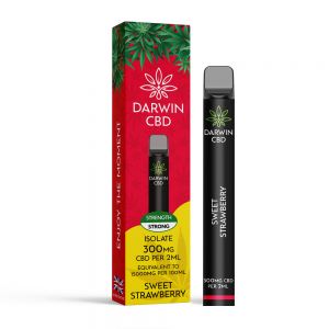 Darwin cbd disposable vape pen 300mg , sweet strawberry flavour