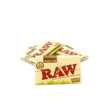 RAW Organic Single Wide Size Rolling Papers - DOUBLE FEED