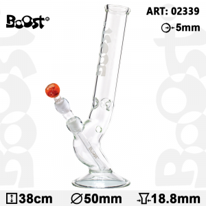 Boost | Bolt Glass Bong -H:38cm- Ø:50mm -SG:18.8mm- WT:5mm (circa)