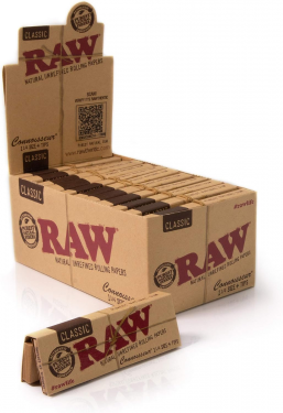 RAW Classic Connoisseur 1¼ Size Rolling Papers & Pre-Rolled Tips - 24 packets per box