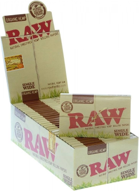 RAW Organic Single Wide Size Rolling Papers - DOUBLE FEED