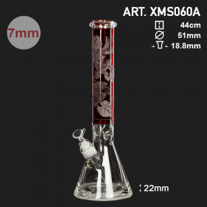 Amsterdam | Limited Edition Deep Ocean Red Beaker - H:40cm - Ø:50mm - SG:18.8mm - 7mm thickness