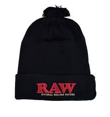 Raw Pompom Hat Black