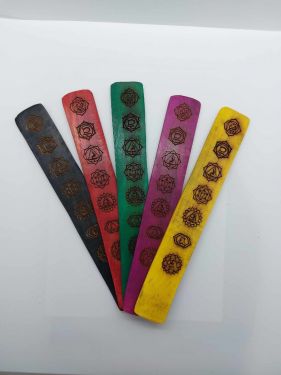 Assorted Colour Carved 7 Chakra Incense Holder