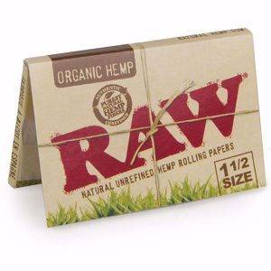 RAW Authentic Organic Hemp 1 1/2 Size Rolling Papers (25 Count Per Display)

