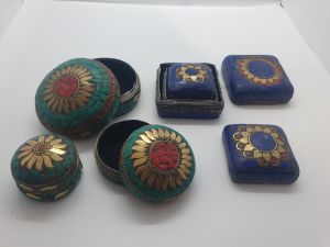 Hand crafted 3in1 trinket box assorted colours