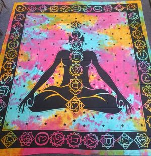 Handprinted Hanging/Bedspread Chakra Multi