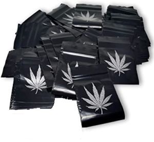Black Leaf zip-lock, re-closable bags, 60x80mm