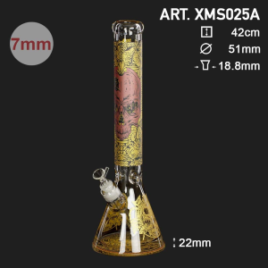| Limited Edition Heavy Beaker Series Mushroom Skull - H:42cm - Ø:50mm SG:18.8mm - 7mm thickness - base: 22mm