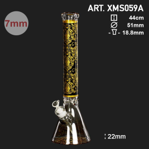 Limited Edition Golden Rituals Beaker - H:43cm - Ø:50mm - SG:18.8mm - 7mm thickness