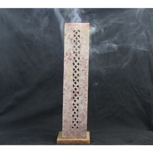 Soap Stone Carved Incense Tower square 10" x 3"