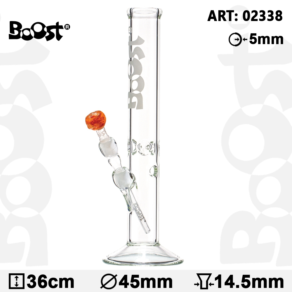 Boost | Cane Glass Bong -H:36cm- Ø:45mm- Socket:14.5mm- WT:5mm (circa)