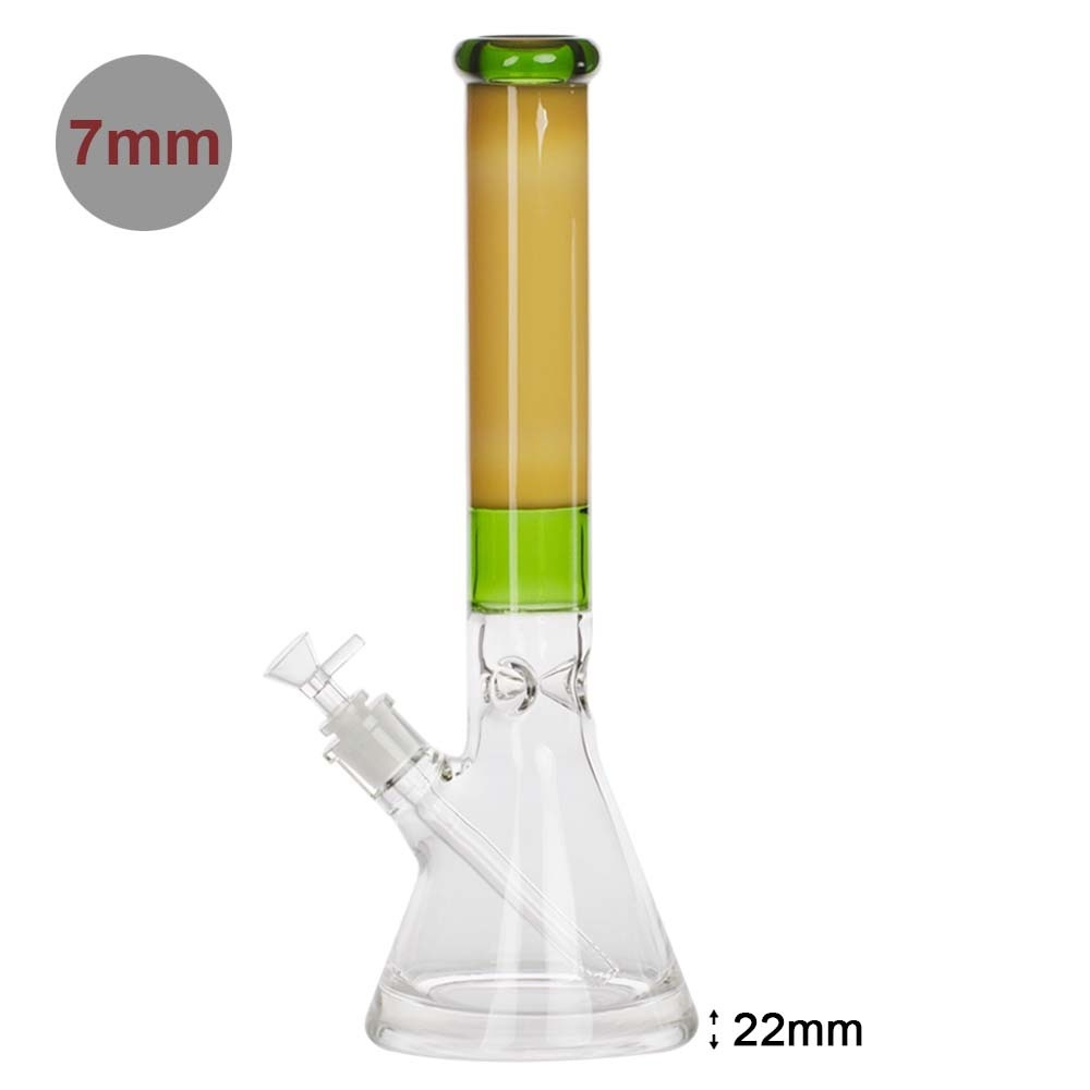 Amsterdam | Limited Edition Heavy Beaker Series Yellow and Green- H:40cm - Ø:50mm SG:18.8mm - 7mm thickness