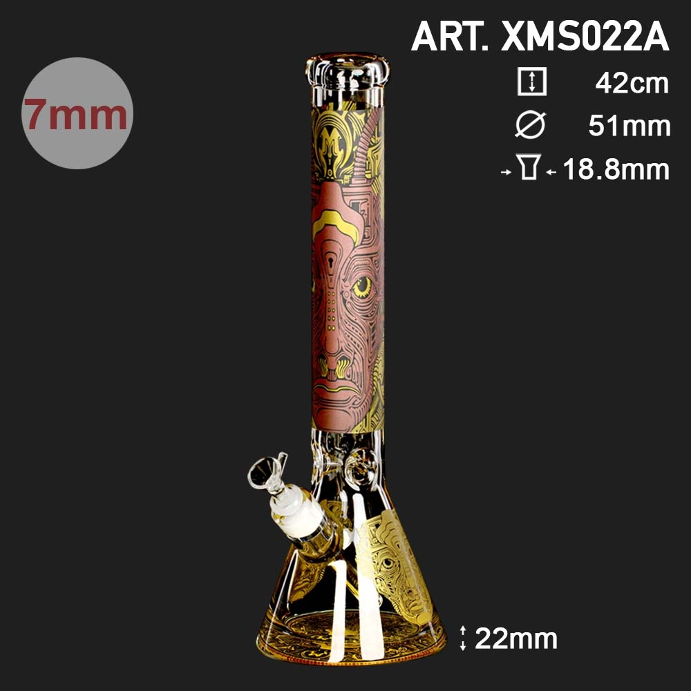 Amsterdam | Limited Edition Heavy Beaker Series Puffing Caterpillar - H:42cm - Ø:50mm SG:18.8mm - 7mm thickness